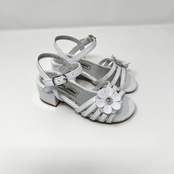 Rachel Shoes White Block Heel Sandals Size 8 Toddler - Picture 6 of 6